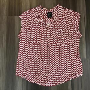 Jachs Girlfriend Women’s Top Red Size XL Red Blouse Sleeveless Collared